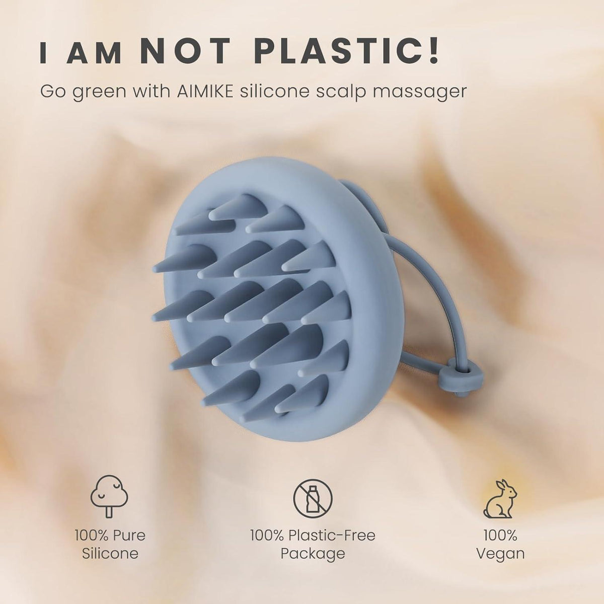 AIMIKE Silikon Kopfhaut Massagebürste Shampoo Bürste Blau