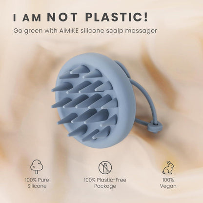 AIMIKE Silikon Kopfhaut Massagebürste Shampoo Bürste Blau