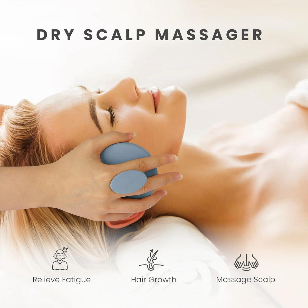 Silikon Kopfhaut Massagebürste Shampoo Bürste für HaarWachstum Blau