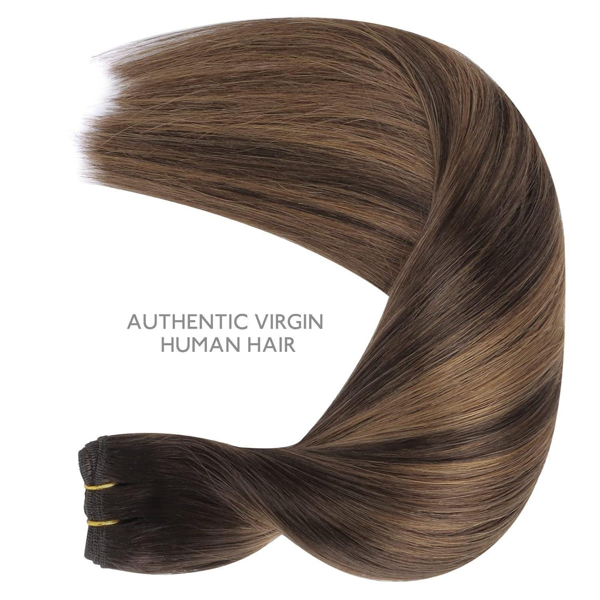 Echthaar Tressen Dunkelbraun Balayage 45cm 90g