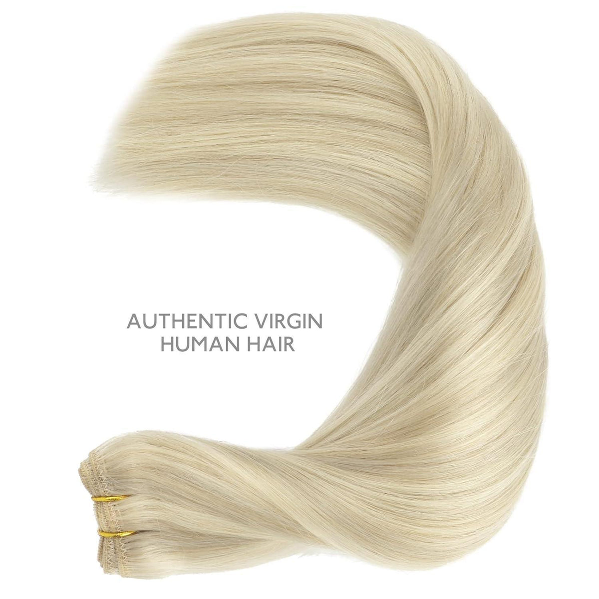 Echthaar Tressen Aschblond Highlights Platinblond 35cm