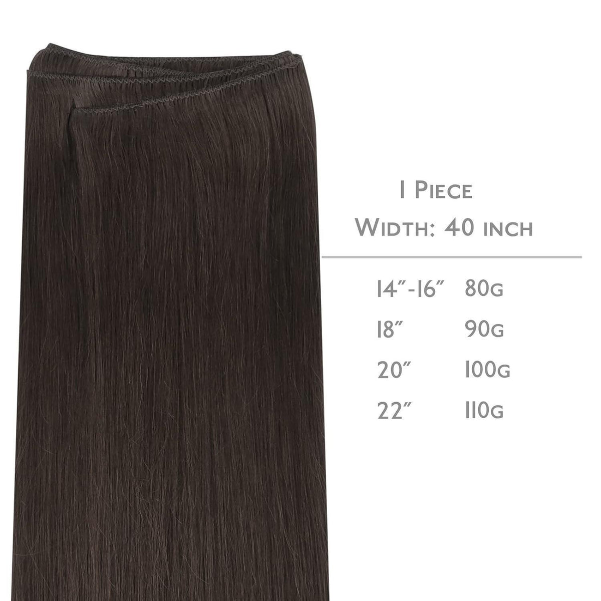 Echthaar Tressen Dunkelbraun bis Kastanienbraun 40cm