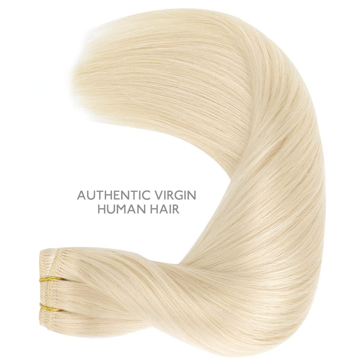 Echthaar Tressen 55cm Platinblond zum Einnähen
