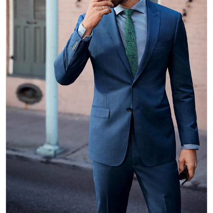 Schmale Herren Krawatte 6cm Grünes Paisley für Business & Hochzeit