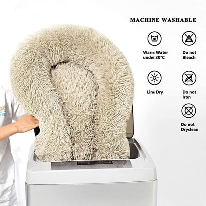 Flauschiges Hundebett Katzenbett Donut 100cm Dunkelrosa