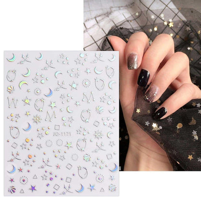Holografische Nagelsticker Aurora – 9 Blatt Nail Art Design