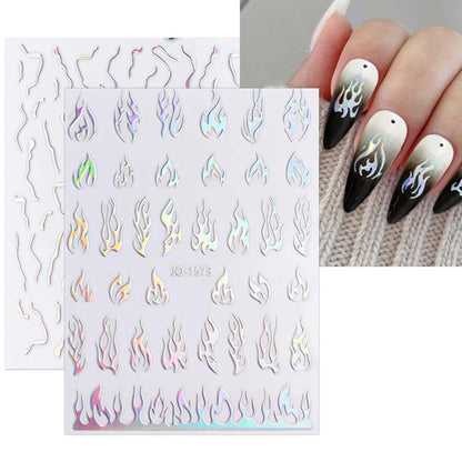 Holografische Nagelsticker Aurora – 9 Blatt Nail Art Design