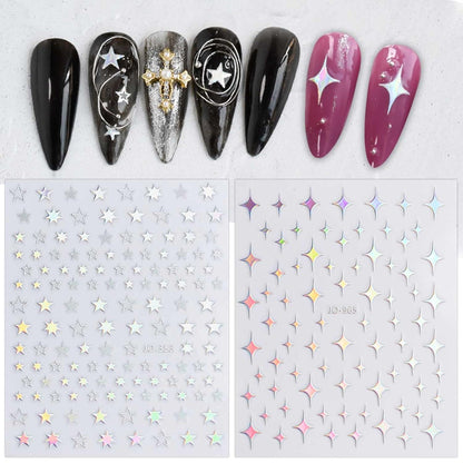 Holografische Nagelsticker Aurora – 9 Blatt Nail Art Design