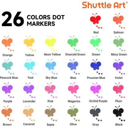 Dot Marker Set für Kinder, 26 Farben, auswaschbar, mit Malvorlagen