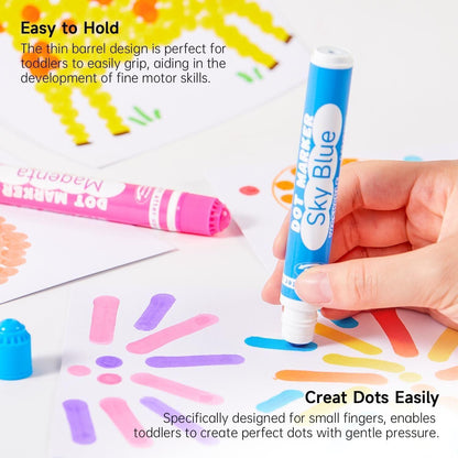 Dot Marker Set für Kinder, 26 Farben, auswaschbar, mit Malvorlagen