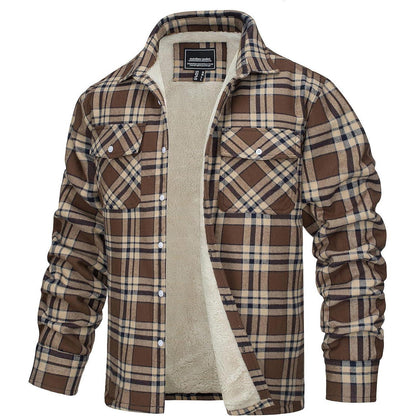 Herren Thermohemd Braun mit Innenfleece