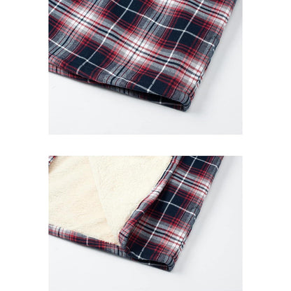 Herren Thermohemd Rot Weiß mit Innenfleece