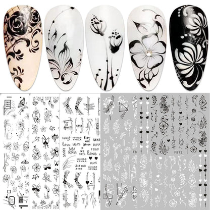 Blumen Nagelsticker 10 Blatt - Selbstklebend Nail Art Design