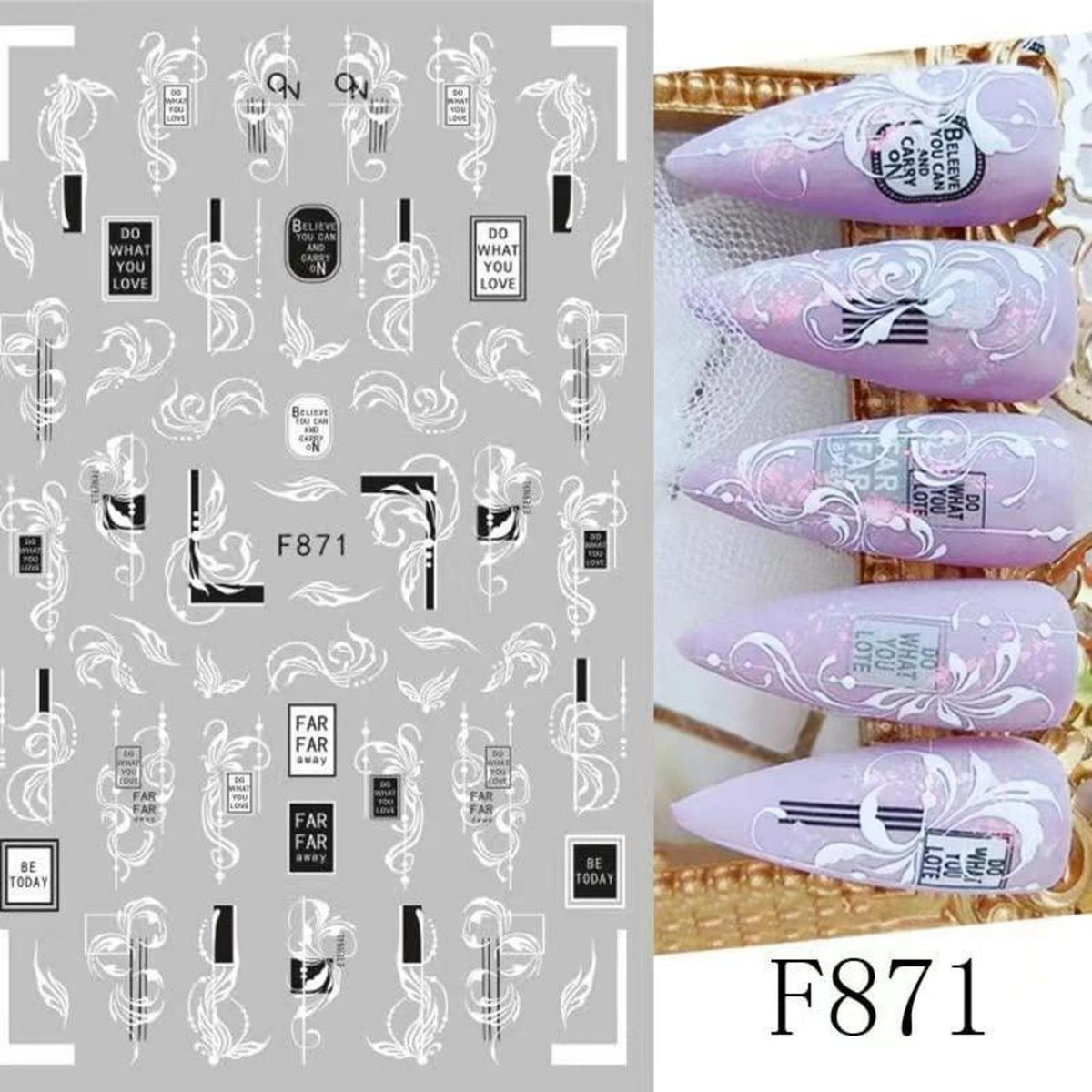 Blumen Nagelsticker 10 Blatt - Selbstklebend Nail Art Design