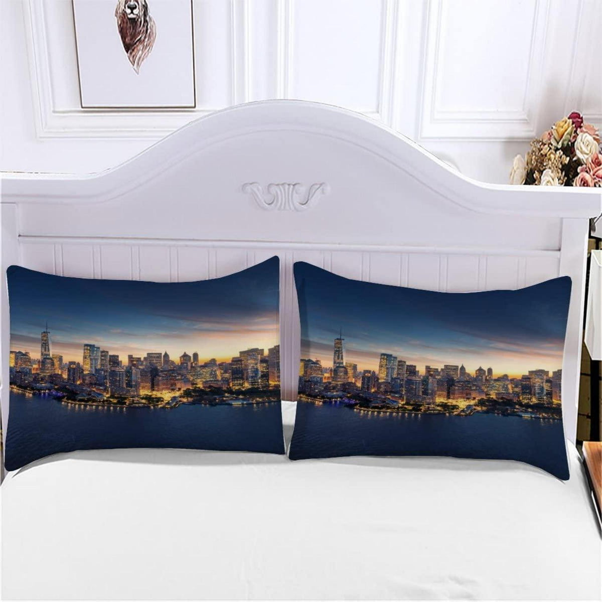 Skyline New York Bettwäsche-Set 155x220 | 3D Stadt-Landschaft