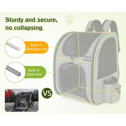 Haustier Rucksack XL atmungsaktiv mit Netzfenster für 6-10 kg