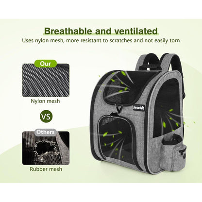 Haustier Rucksack XL atmungsaktiv mit Netzfenster für 6-10 kg