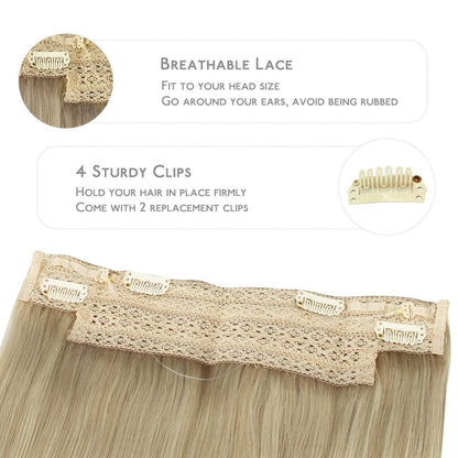 Echthaar Haarverlängerung Aschblond bis Platinblond 40cm