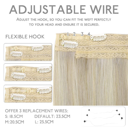 Echthaar Haarverlängerung Aschblond Highlights 30cm