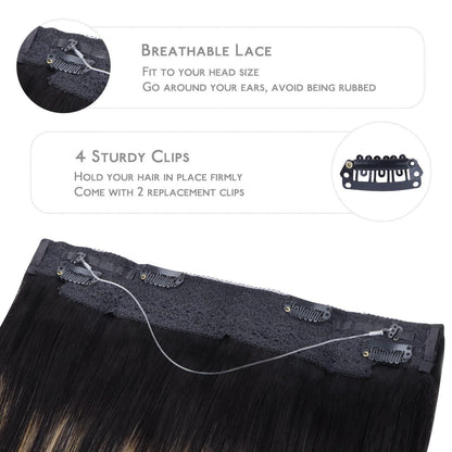 Echthaar Haarverlängerung 40cm Balayage Schwarz-Blond Wire Extensions