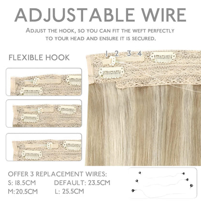 Echthaar Haarverlängerung Aschblond Highlights 45cm