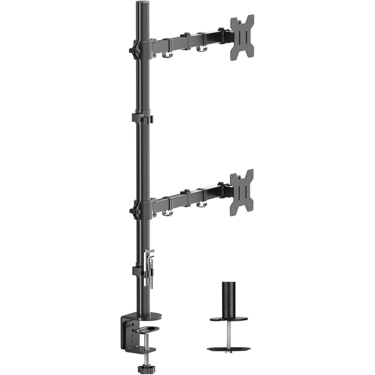 Monitorhalterung für 2 Monitore übereinander, 80cm hoch, verstellbar