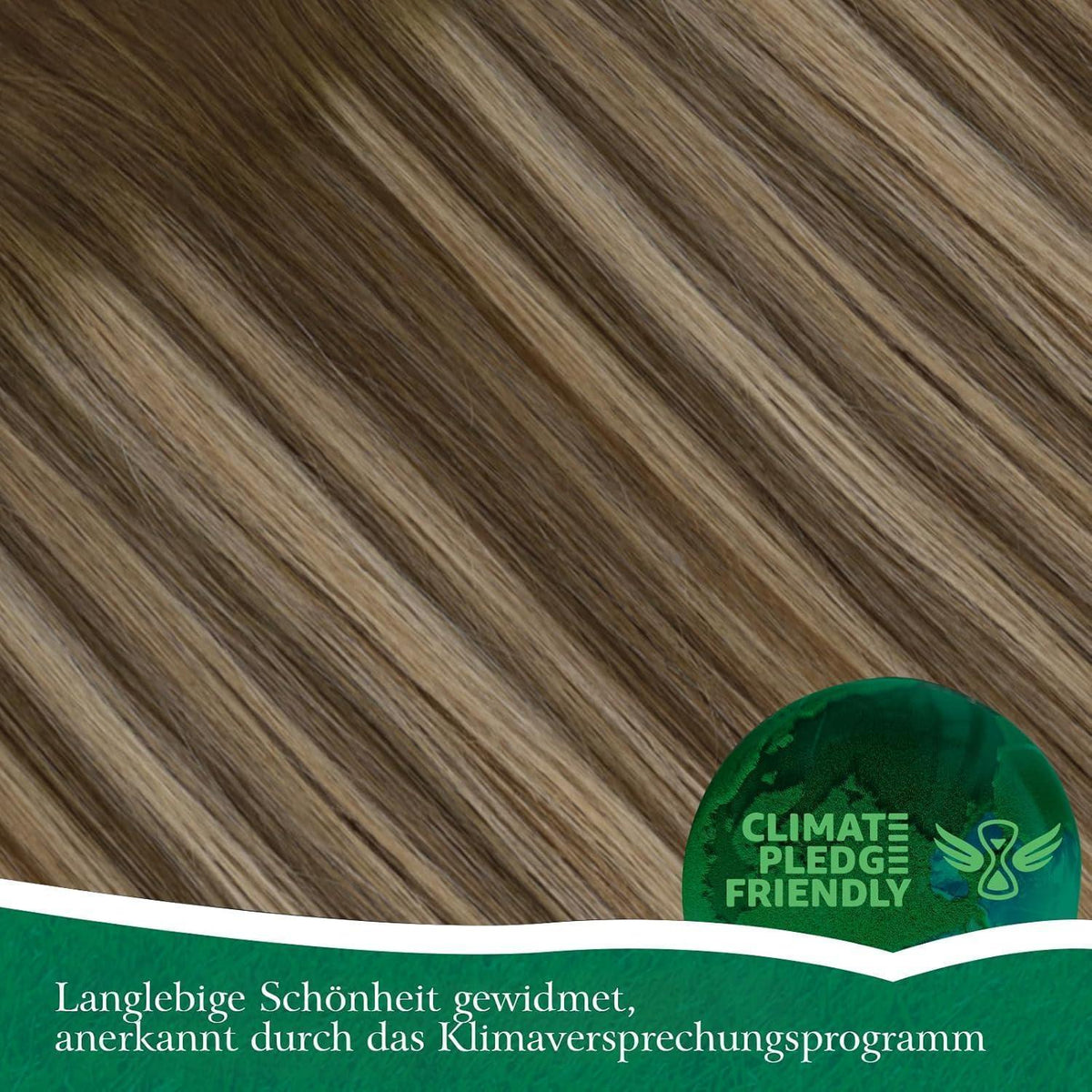 Echthaar Zopf Extension Mittelbraun & Blond 40cm