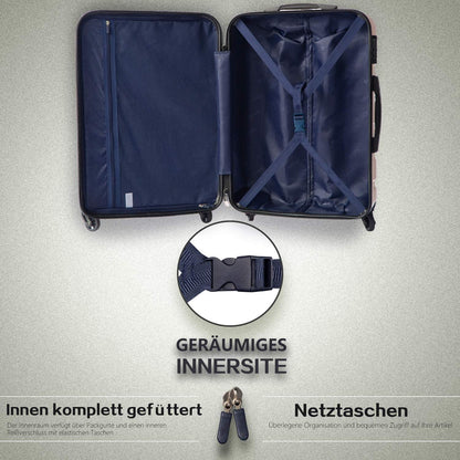 Handgepäckkoffer ABS Hartschale mit TSA-Schloss Schwarz/Braun