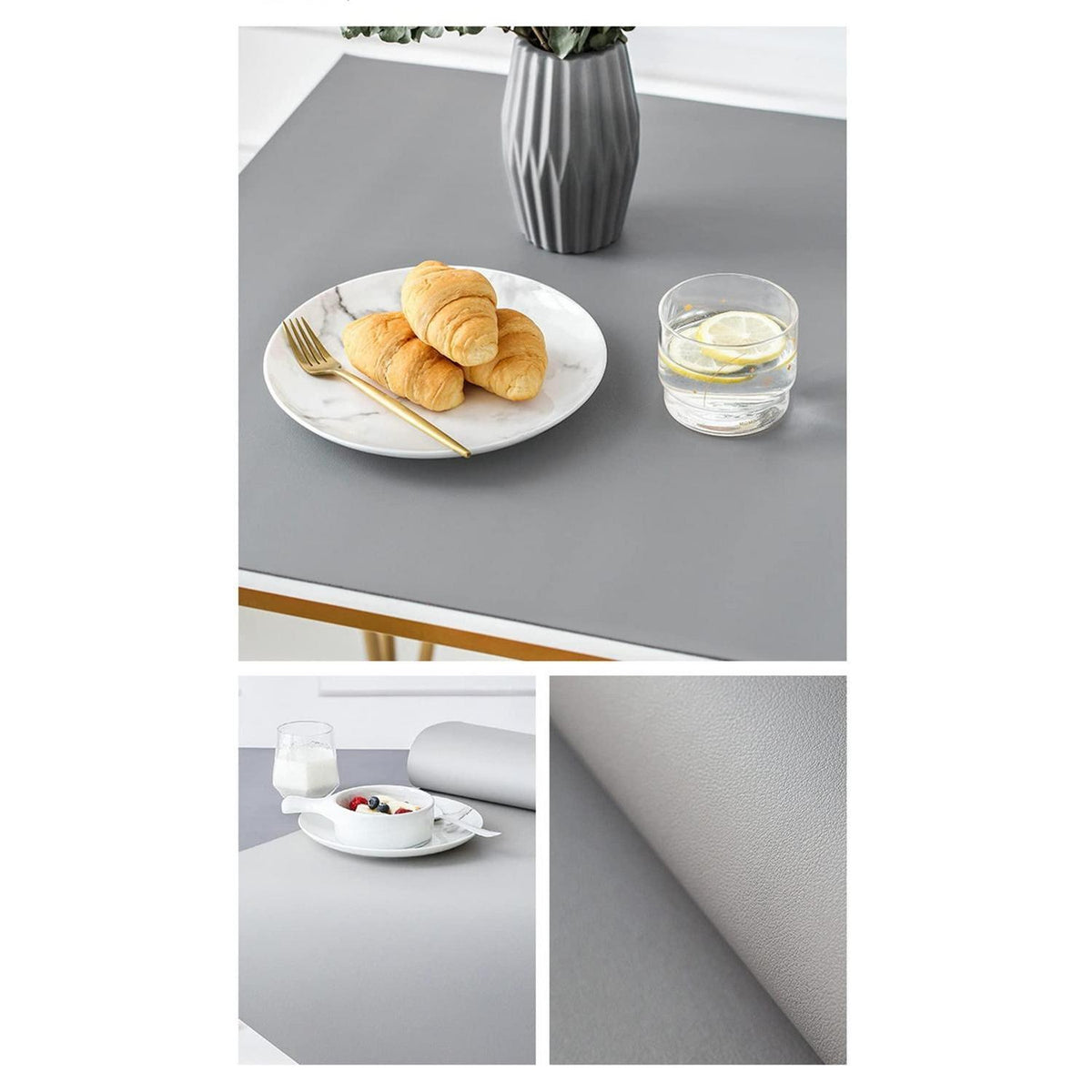 PU Tischdecke Grau 90x160cm – Wasserdichte Tischfolie für Esstisch
