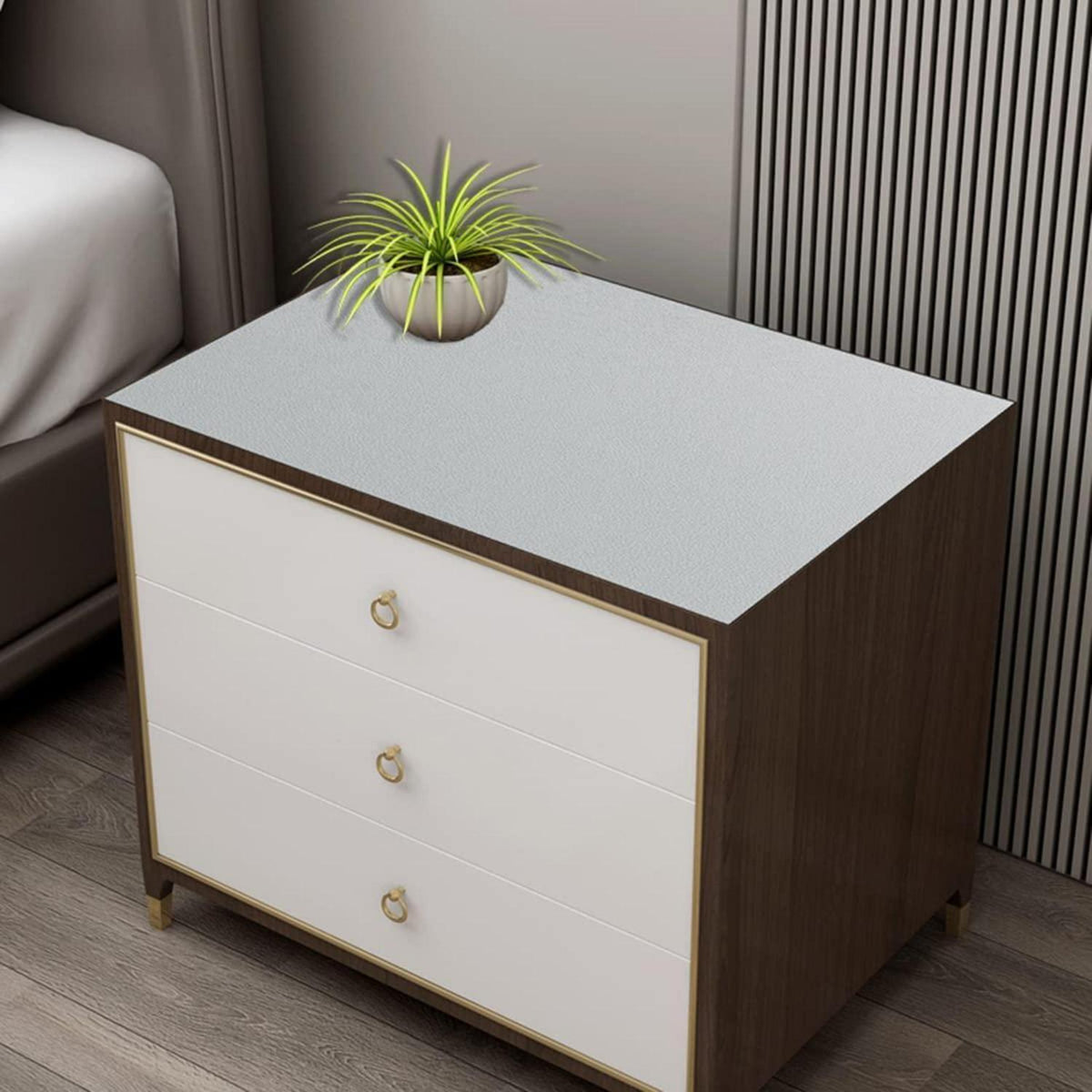PU Tischdecke Grau 90x160cm – Wasserdichte Tischfolie für Esstisch