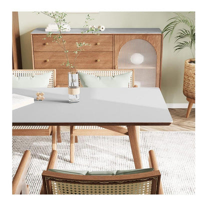 PU Tischdecke Grau 90x180cm – Wasserdichte Tischfolie für Esstisch