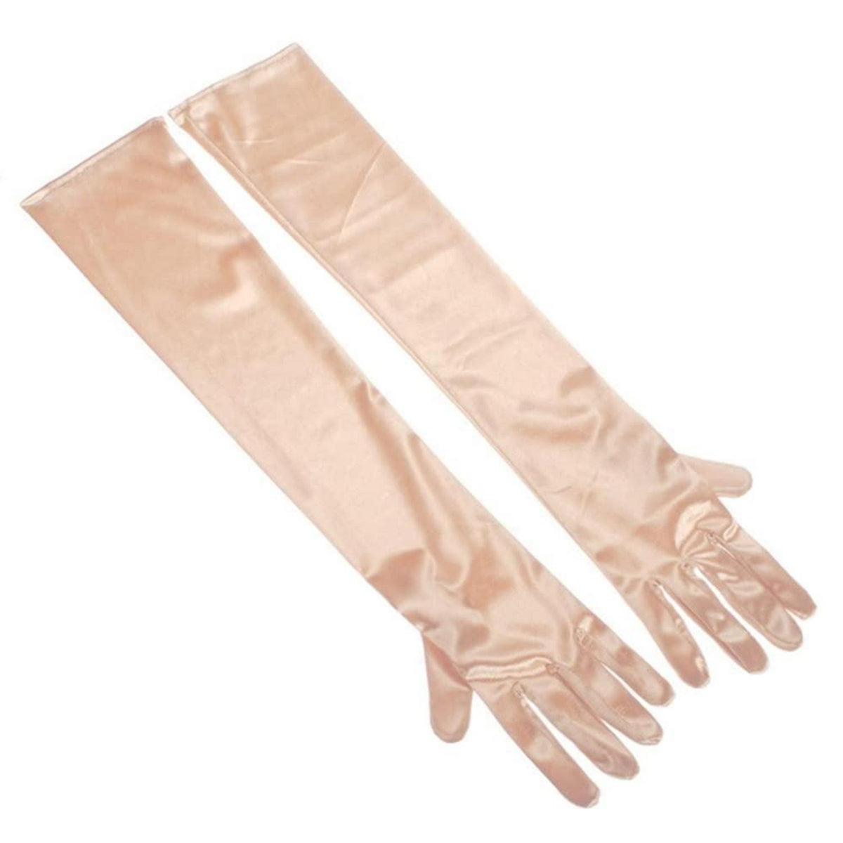 Lange Satin Abendhandschuhe Champagner 1920er Stil Elegant