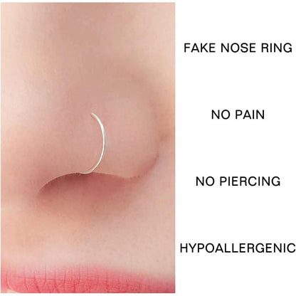 Fake Nasenring Set 15 Stück Edelstahl mit CZ Spitze