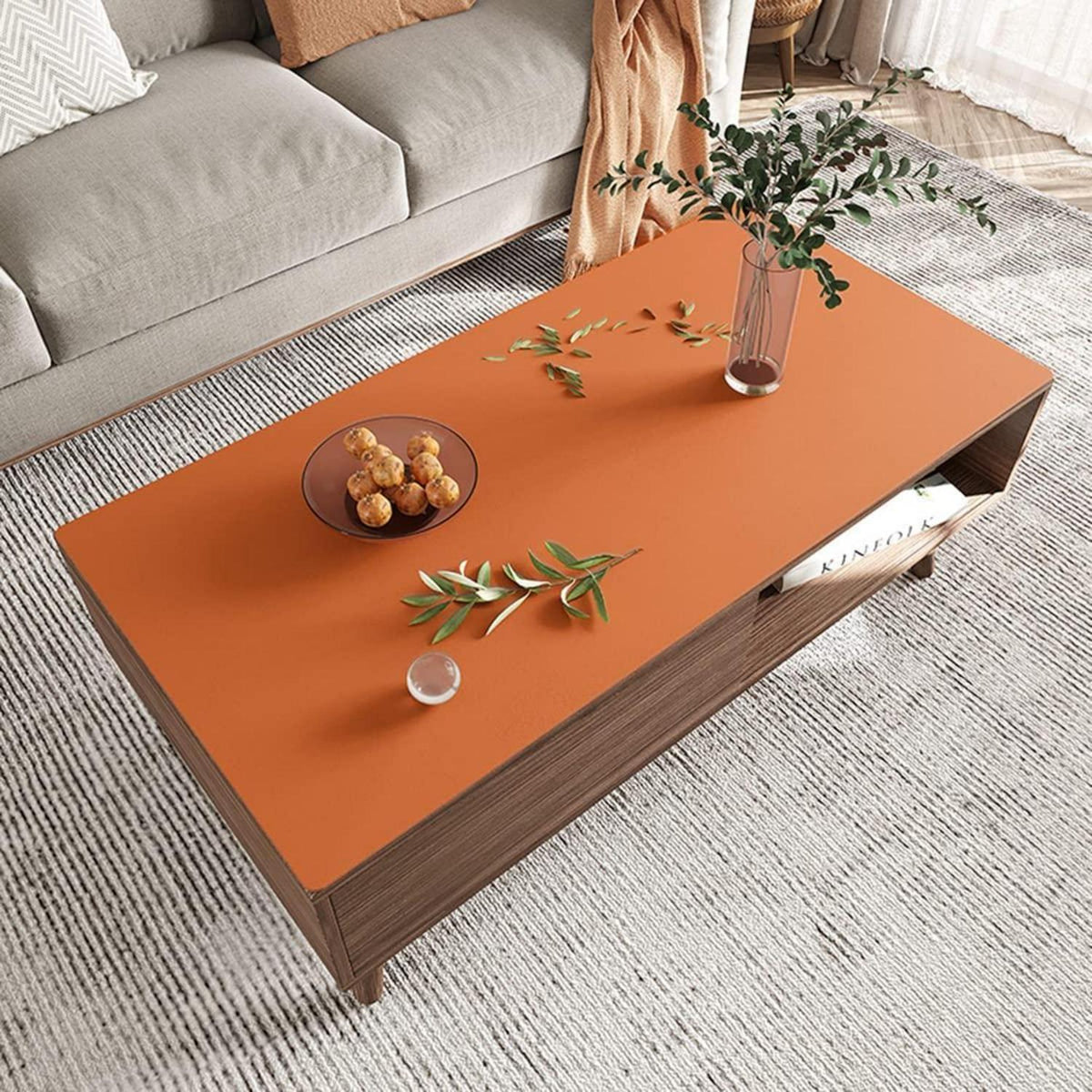 PU Tischdecke wasserdicht braun 90x180 cm - Tischfolie Schutzmatte