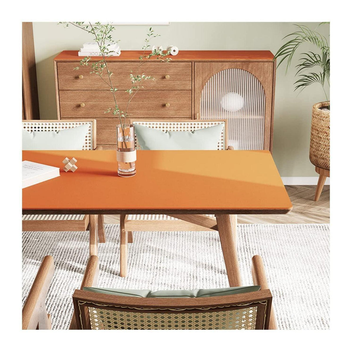 PU Tischdecke wasserdicht orange 80x200 cm | Tischfolie Schutzmatte