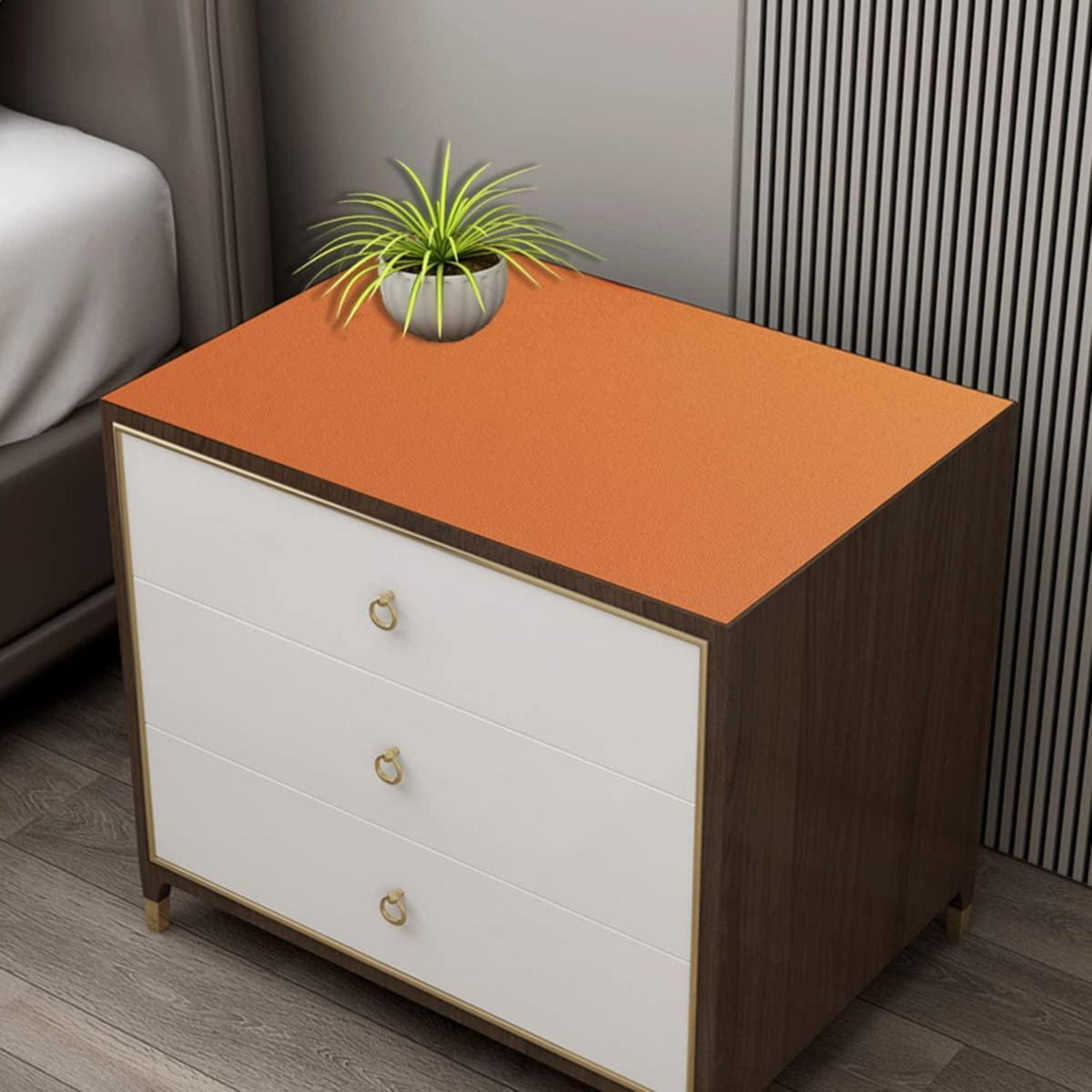 PU Tischdecke wasserdicht orange 80x200 cm | Tischfolie Schutzmatte