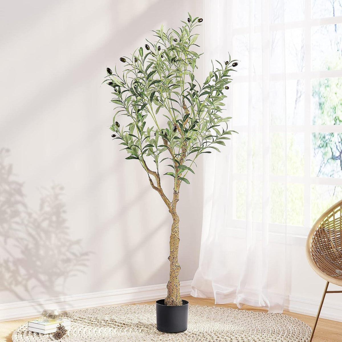 Kunstbaum Olivenbaum 150cm mit Topf, naturgetreu und pflegeleicht