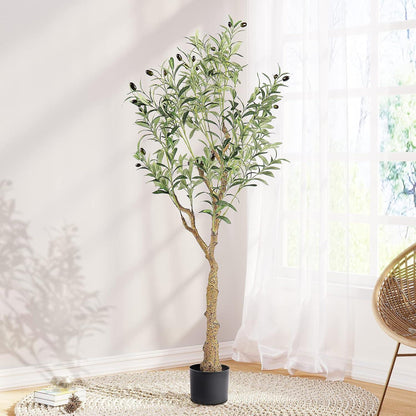 Kunstbaum Olivenbaum 150cm mit Topf, naturgetreu und pflegeleicht