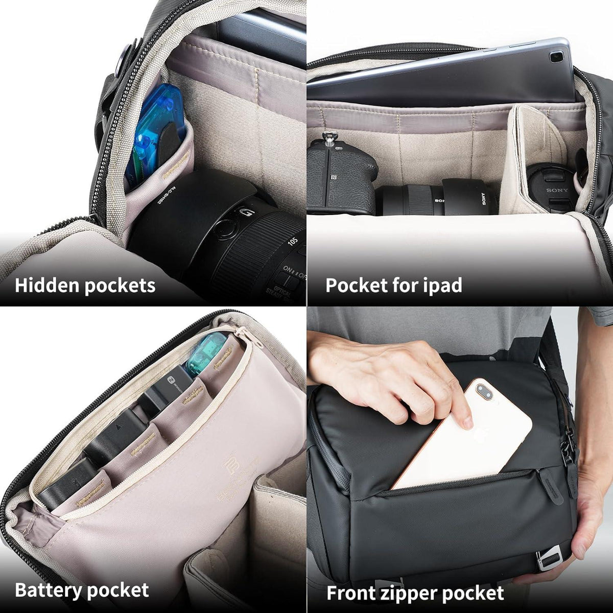 Kameratasche DSLR Wasserdicht Crossbody Umhängetasche