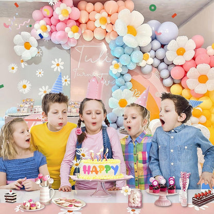 Pastell Luftballon Girlande Gänseblümchen Baby Mädchen Geburtstag Deko