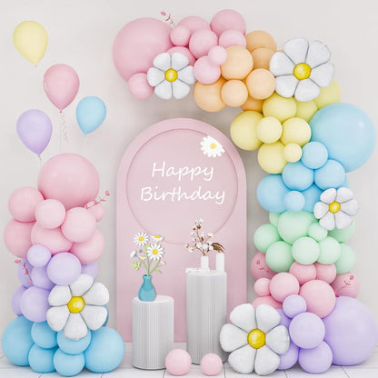 Daidle Luftballon Girlande mit Gänseblümchen Folienballons Party Deko für Mädchen