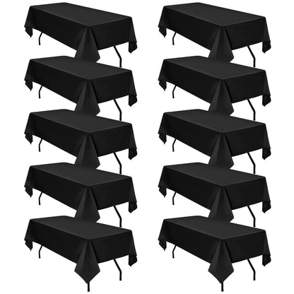 Schwarze Tischdecken 10er-Pack – 2,4m Rechteckig für Party & Hochzeit