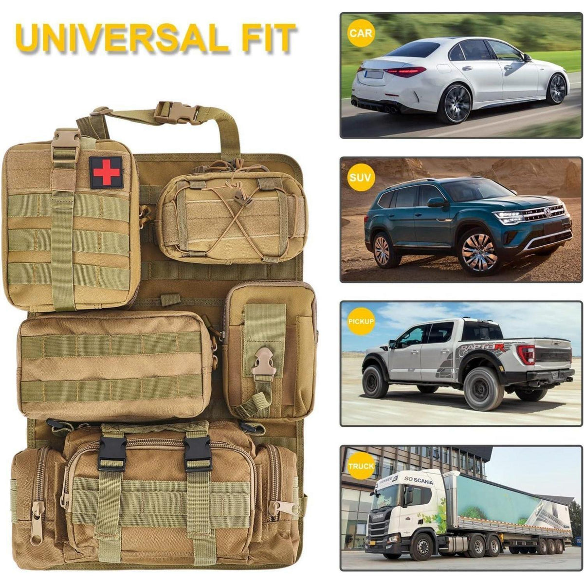 Taktischer Rücksitz-Organizer Set für Auto & SUV