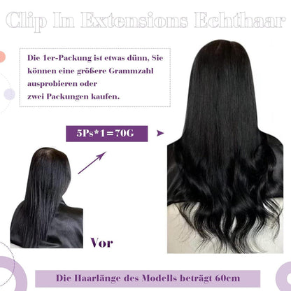 Clip-in Haarverlängerung Ombre Balayage Braun-Blond