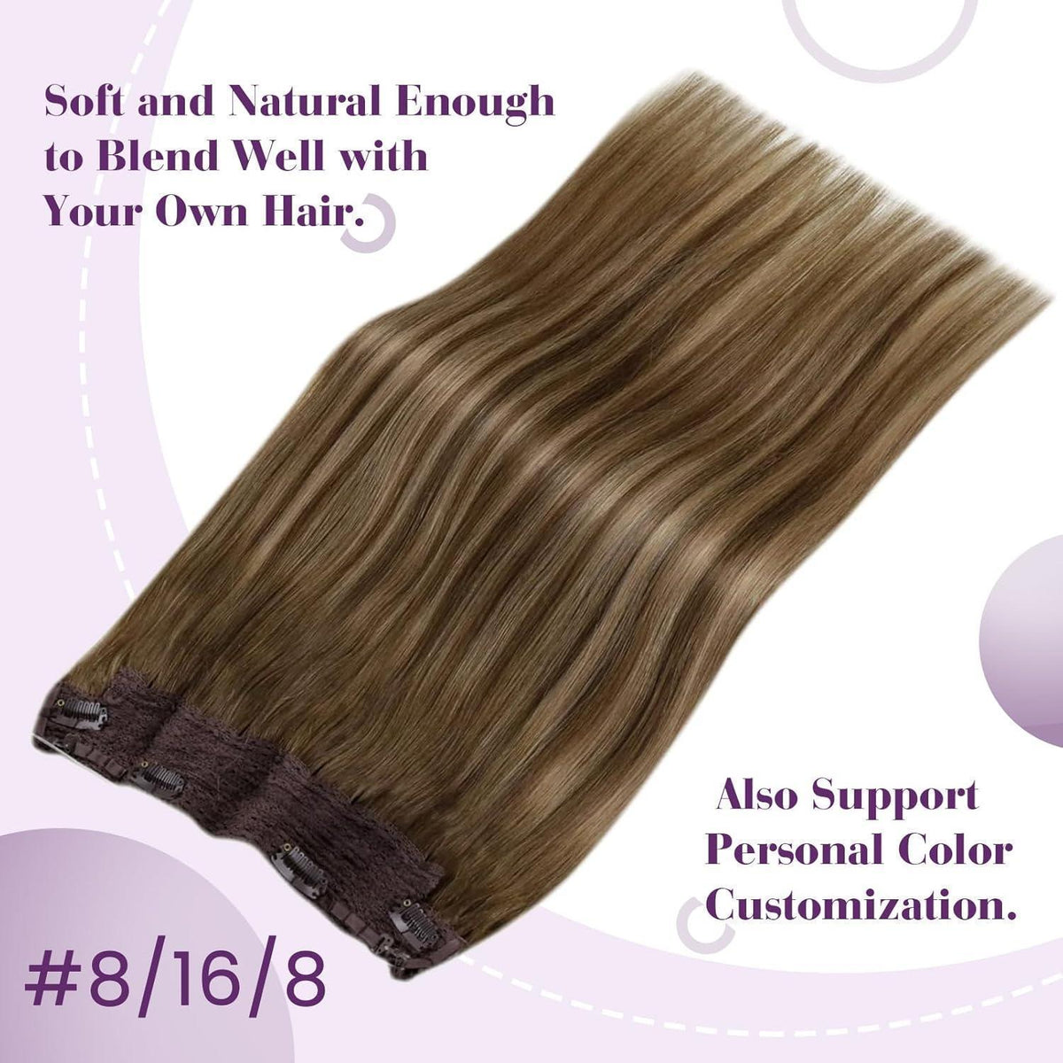 Echthaar Verlängerung Draht Balayage Braun Ombre Goldblond