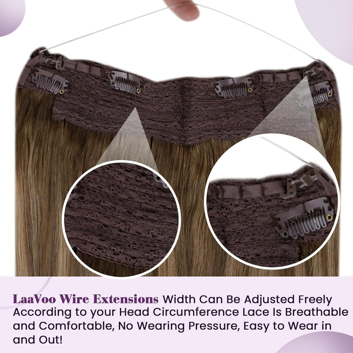 Echthaar Verlängerung Draht Balayage Braun Ombre Goldblond