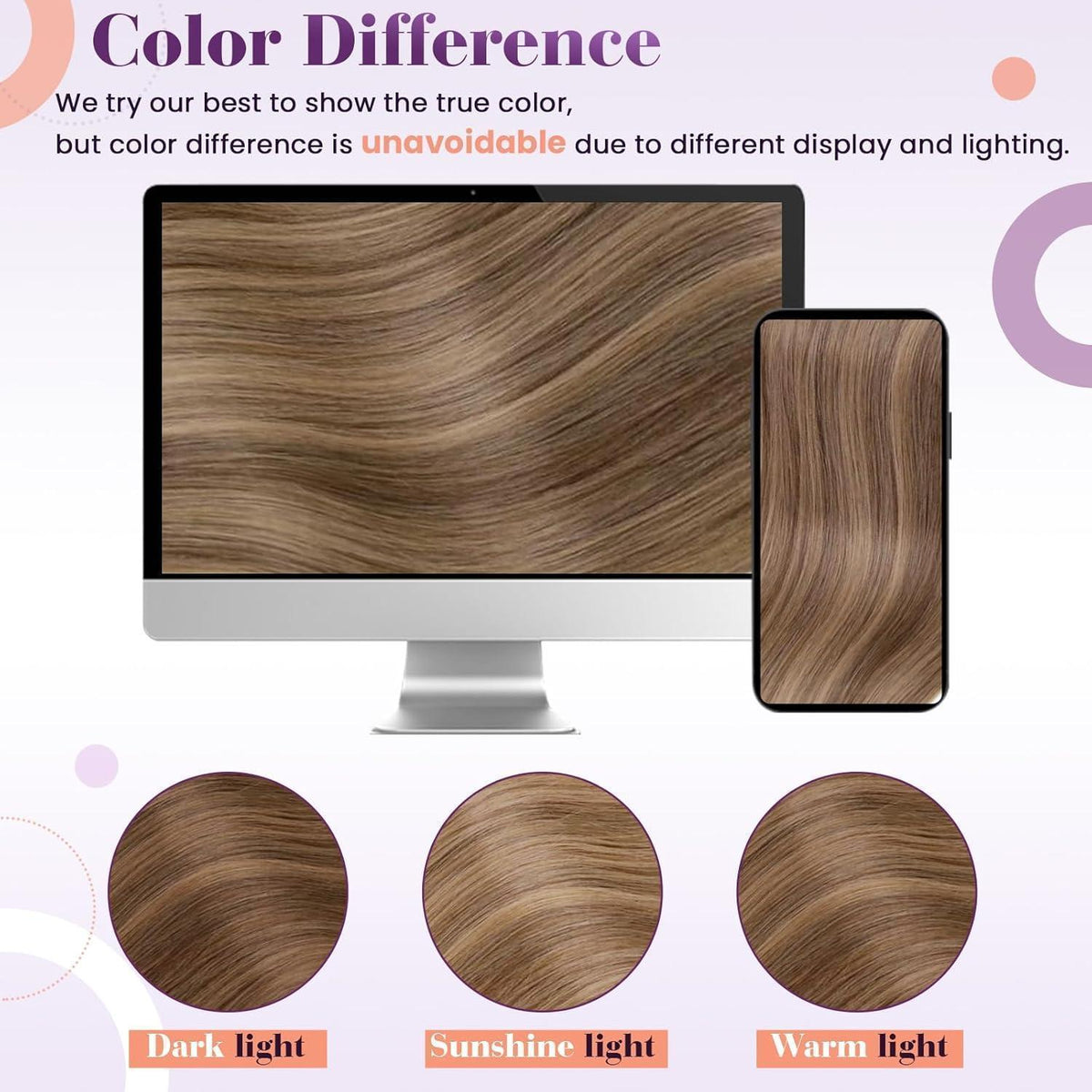 Echthaar Verlängerung Draht Balayage Braun Ombre Goldblond