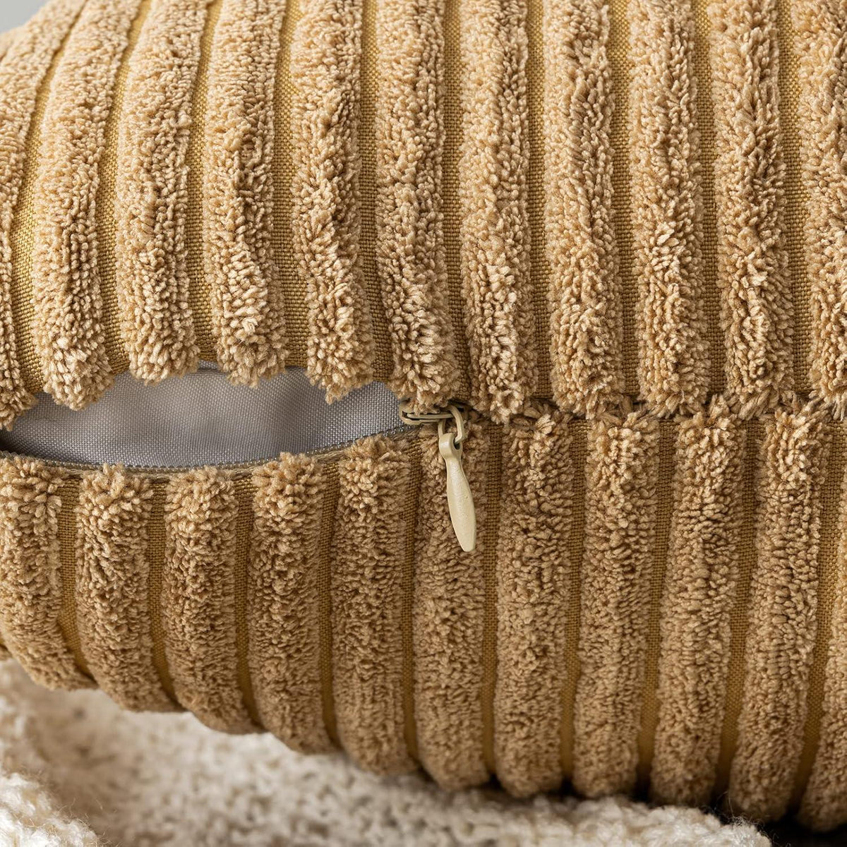 Kordsamt Kissenbezüge 30x50cm Weich Dekokissen Zierkissen Taupe