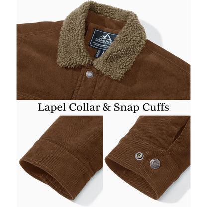 Herren Cordjacke mit Teddyfell-Kragen – Warme Übergangsjacke