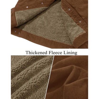 Herren Cordjacke gefüttert mit Teddyfell - Braun